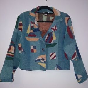 Vintage Paco Solér wearable art sailboat Jacket
